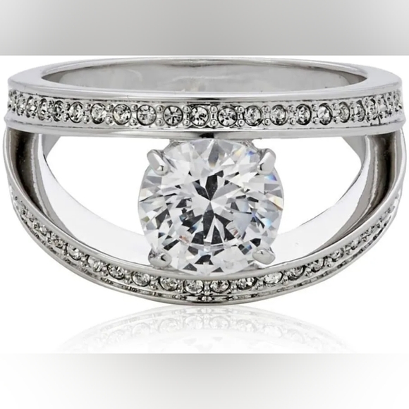 Swarovski Clear Crystal VITALITY WHITE RING Rhodium